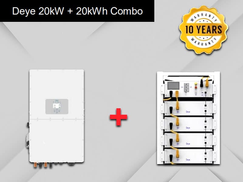 20kw Deye Inverter with 20kwh battery bank Combo