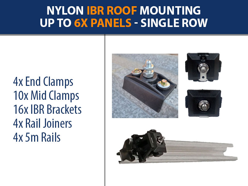 Nylon IBR Roof Kit 6x solar panels