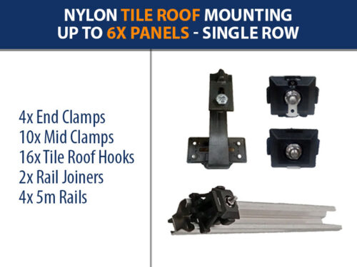 Nylon Tile Roof Kit For up to 6x solar panels