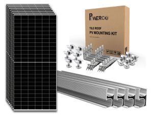 8 x Astronergy 610W Bifacial Solar Panels with Tile Roof Mounting Kit