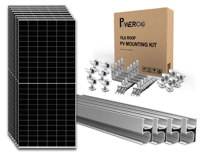8 x Astronergy 610W Bifacial Solar Panels with Tile Roof Mounting Kit 8 x Astronergy 610W Bifacial Solar Panels with Tile Roof Mounting Kit